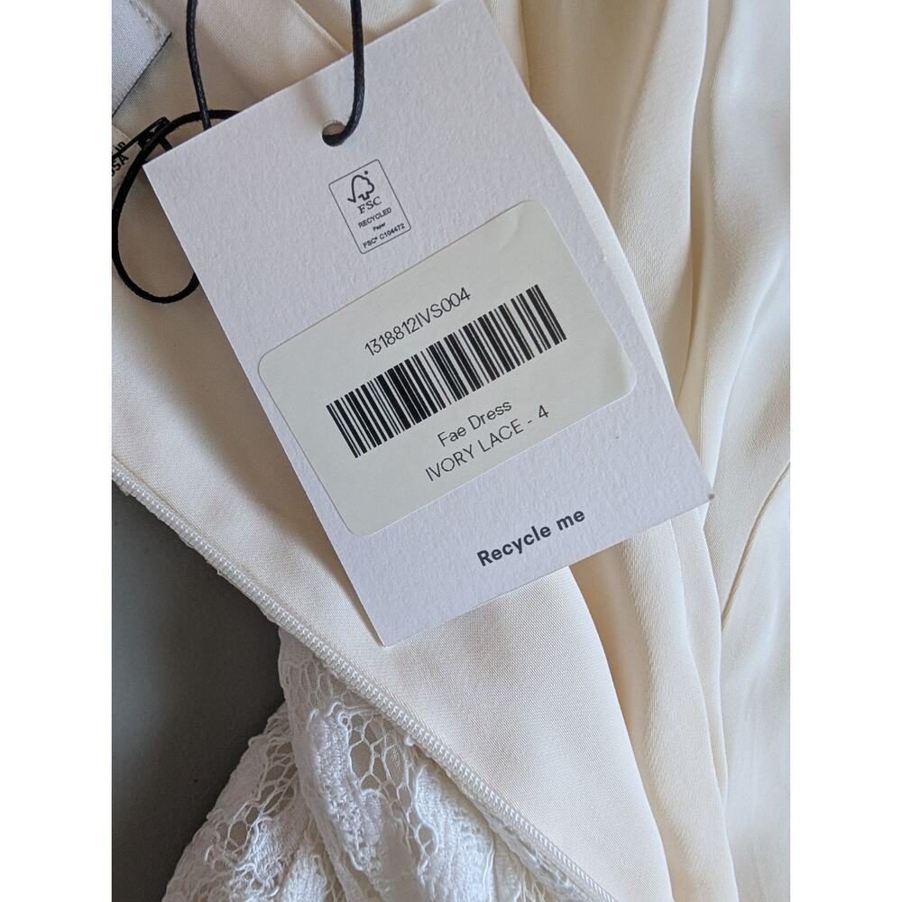 NWT Reformation Fae Lace Maxi Dress Wedding Gown Size 4 Ivory #9G603 - Picture 10 of 14